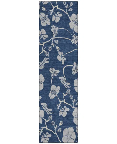 Addison Chantille Machine Washable Acn1034 2'3"x7'6" Runner Area Rug In Navy