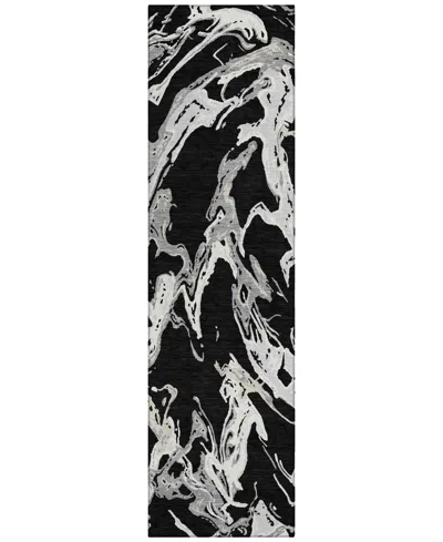 Addison Chantille Machine Washable Acn1035 2'3"x7'6" Runner Area Rug In Black