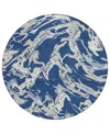Addison Chantille Mahine Washable Acn1035 8'x8' Round Area Rug In Navy