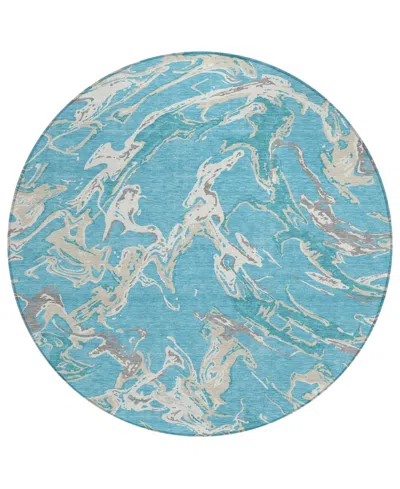 Addison Chantille Mahine Washable Acn1035 8'x8' Round Area Rug In Teal