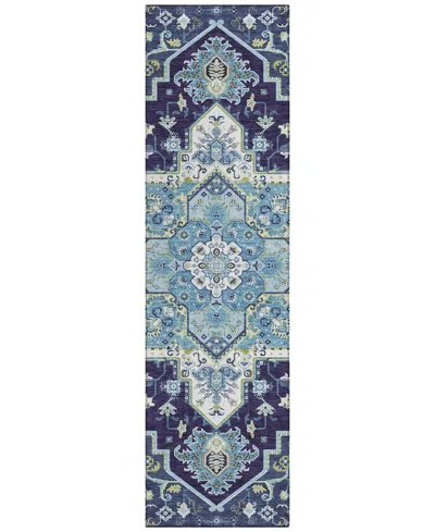Addison Chantille Mahine Washable Acn1036 2'3"x7'6" Runner Area Rug In Navy