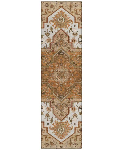 Addison Chantille Mahine Washable Acn1036 2'3"x7'6" Runner Area Rug In Terracotta