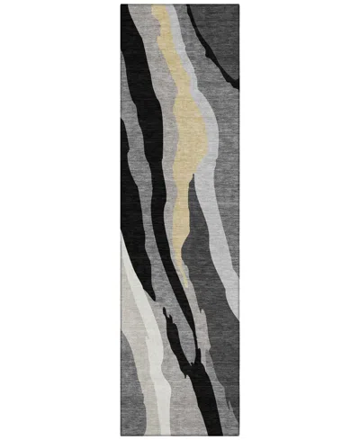 Addison Chantille Machine Washable Acn1047 2'3"x7'6" Runner Area Rug In Black