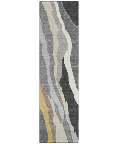 Addison Chantille Mahine Washable Acn1047 2'3"x7'6" Runner Area Rug In Gray