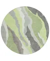 Addison Chantille Mahine Washable Acn1047 8'x8' Round Area Rug In Mint
