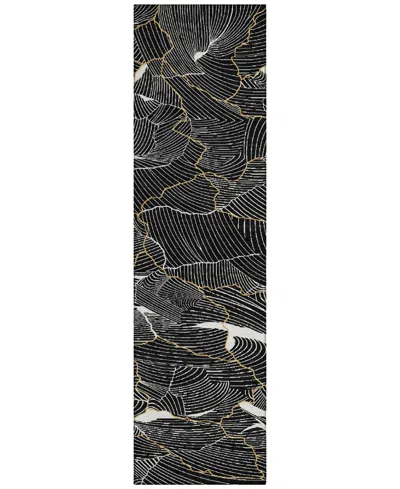 Addison Chantille Mahine Washable Acn1048 2'3"x7'6" Runner Area Rug In Black