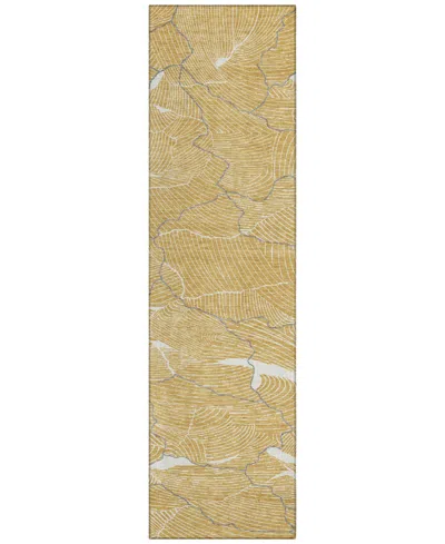 Addison Chantille Mahine Washable Acn1048 2'3"x7'6" Runner Area Rug In Gold
