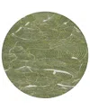 Addison Chantille Mahine Washable Acn1048 8'x8' Round Area Rug In Olive