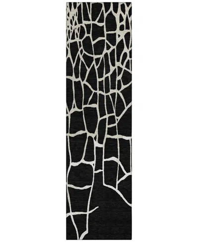 Addison Chantille Machine Washable Acn1049 2'3"x7'6" Runner Area Rug In Black