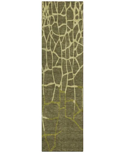 Addison Chantille Mahine Washable Acn1049 2'3"x7'6" Runner Area Rug In Olive