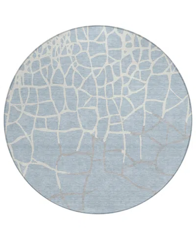 Addison Chantille Mahine Washable Acn1049 8'x8' Round Area Rug In Mist