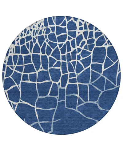 Addison Chantille Mahine Washable Acn1049 8'x8' Round Area Rug In Navy
