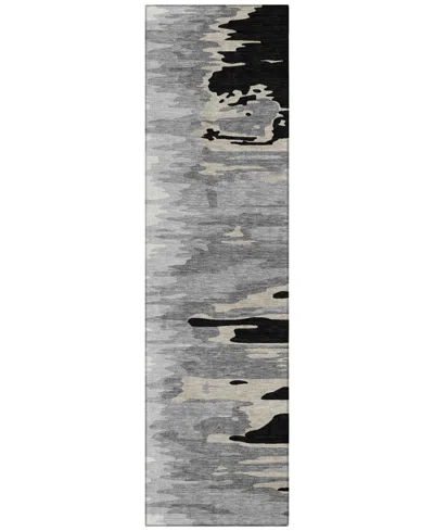 Addison Chantille Machine Washable Acn1050 2'3"x7'6" Runner Area Rug In Black