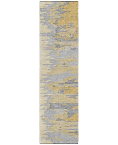Addison Chantille Mahine Washable Acn1050 2'3"x7'6" Runner Area Rug In Gold