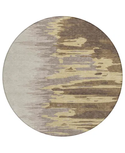 Addison Chantille Mahine Washable Acn1050 8'x8' Round Area Rug In Coffee