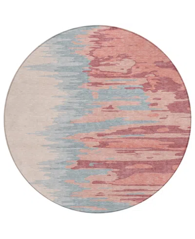 Addison Chantille Mahine Washable Acn1050 8'x8' Round Area Rug In Coral