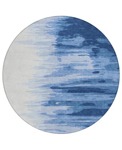 Addison Chantille Mahine Washable Acn1050 8'x8' Round Area Rug In Navy