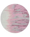 Addison Chantille Mahine Washable Acn1050 8'x8' Round Area Rug In Rose