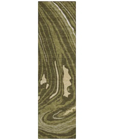 Addison Chantille Mahine Washable Acn1051 2'3"x7'6" Runner Area Rug In Olive