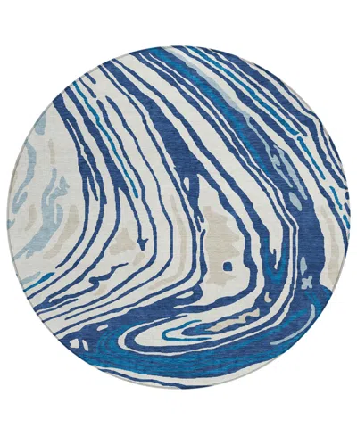 Addison Chantille Mahine Washable Acn1051 8'x8' Round Area Rug In Navy