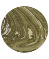 Addison Chantille Mahine Washable Acn1051 8'x8' Round Area Rug In Olive