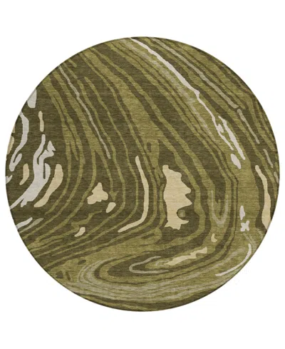 Addison Chantille Mahine Washable Acn1051 8'x8' Round Area Rug In Olive