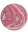 Addison Chantille Mahine Washable Acn1051 8'x8' Round Area Rug In Rose