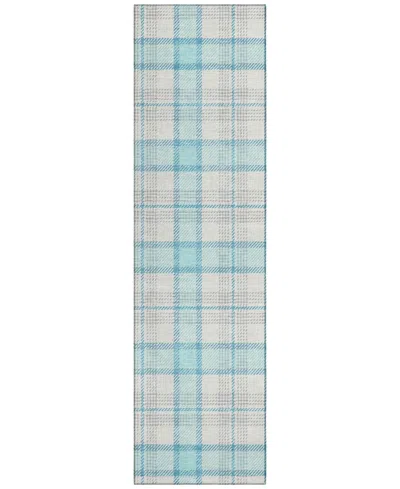 Addison Chantille Machine Washable Acn1052 2'3"x7'6" Runner Area Rug In Aqua