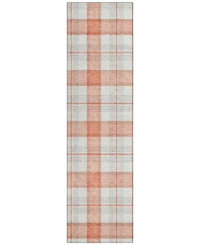 Addison Chantille Mahine Washable Acn1052 2'3"x7'6" Runner Area Rug In Coral