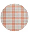 Addison Chantille Mahine Washable Acn1052 8'x8' Round Area Rug In Coral