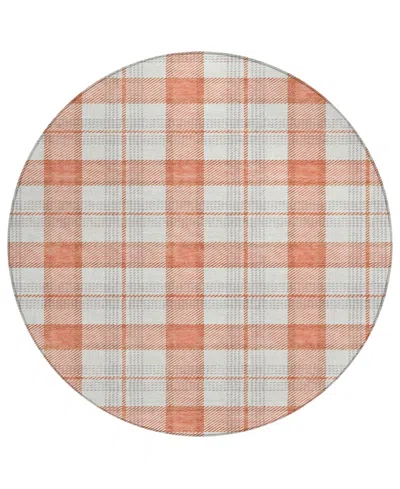 Addison Chantille Mahine Washable Acn1052 8'x8' Round Area Rug In Coral