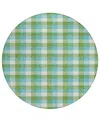 Addison Chantille Mahine Washable Acn1053 8'x8' Round Area Rug In Lime