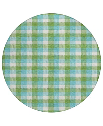 Addison Chantille Mahine Washable Acn1053 8'x8' Round Area Rug In Lime
