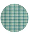 Addison Chantille Mahine Washable Acn1053 8'x8' Round Area Rug In Mint