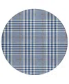 Addison Chantille Mahine Washable Acn1054 8'x8' Round Area Rug In Navy