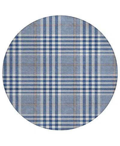 Addison Chantille Mahine Washable Acn1054 8'x8' Round Area Rug In Navy