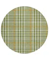 Addison Chantille Mahine Washable Acn1054 8'x8' Round Area Rug In Olive