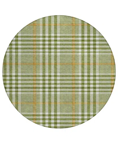 Addison Chantille Mahine Washable Acn1054 8'x8' Round Area Rug In Olive