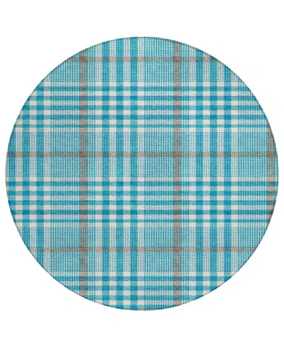 Addison Chantille Mahine Washable Acn1054 8'x8' Round Area Rug In Teal