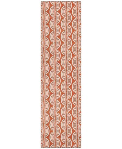 Addison Chantille Mahine Washable Acn1055 2'3"x7'6" Runner Area Rug In Coral