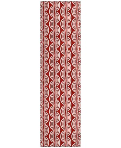 Addison Chantille Mahine Washable Acn1055 2'3"x7'6" Runner Area Rug In Red