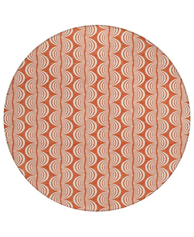 Addison Chantille Mahine Washable Acn1055 8'x8' Round Area Rug In Coral