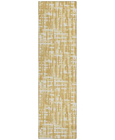 Addison Chantille Mahine Washable Acn1059 2'3"x7'6" Runner Area Rug In Gold