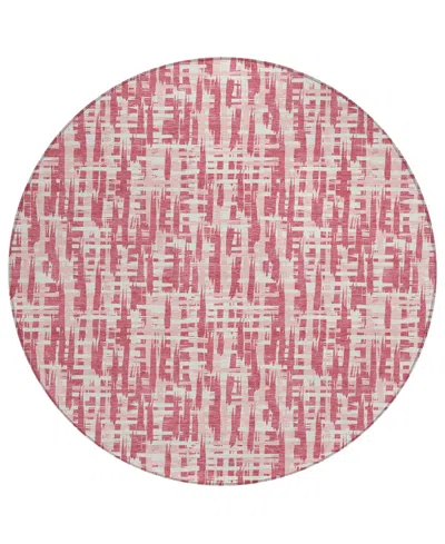 Addison Chantille Mahine Washable Acn1059 8'x8' Round Area Rug In Rose