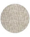 Addison Chantille Mahine Washable Acn1059 8'x8' Round Area Rug In Tan