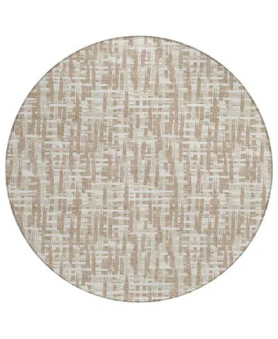 Addison Chantille Mahine Washable Acn1059 8'x8' Round Area Rug In Tan