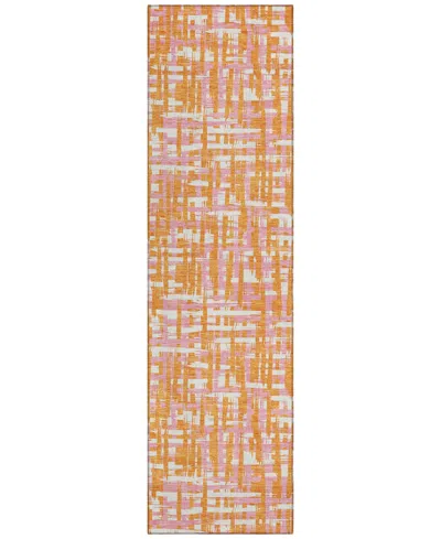 Addison Chantille Mahine Washable Acn1060 2'3"x7'6" Runner Area Rug In Orange