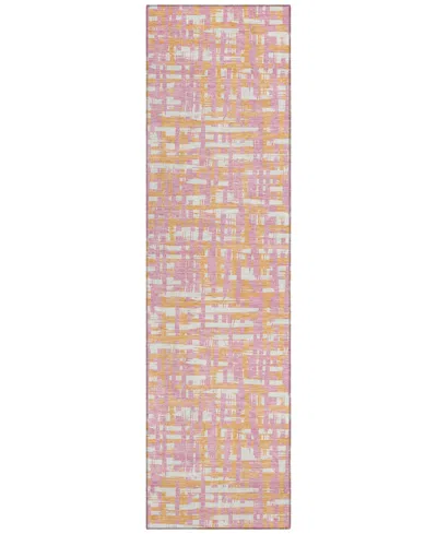 Addison Chantille Mahine Washable Acn1060 2'3"x7'6" Runner Area Rug In Pink