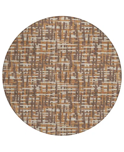 Addison Chantille Mahine Washable Acn1060 8'x8' Round Area Rug In Chocolate