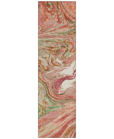 Addison Chantille Mahine Washable Acn1061 2'3"x7'6" Runner Area Rug In Coral